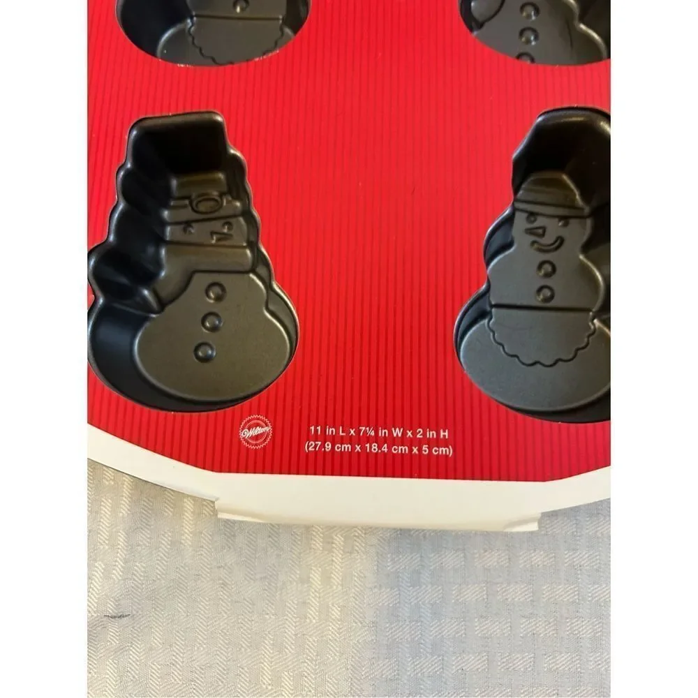 Wilton 2010 Snowman 6 mini Cavity Baking Pan 10 year‎ Warranty NEW